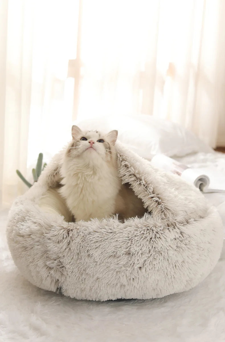 Pawfectly Autumn & Winter Plush Nest Bed 🐾❄️