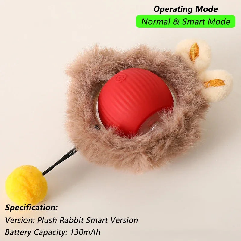 Pawfectly Smart Rolling Ball with Tail — Interactive Rechargeable Cat Toy 🐾🤖