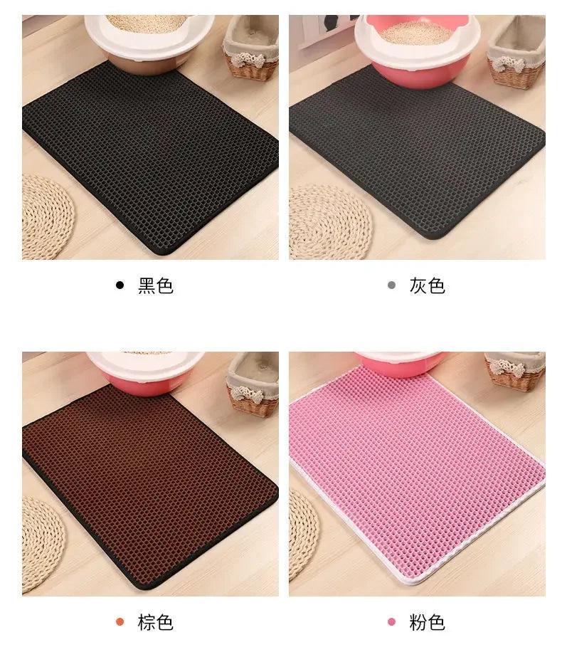 Pawfectly Double-Layer Waterproof Litter Mat with Bonus Non-Slip Pad Gift 🐾✨