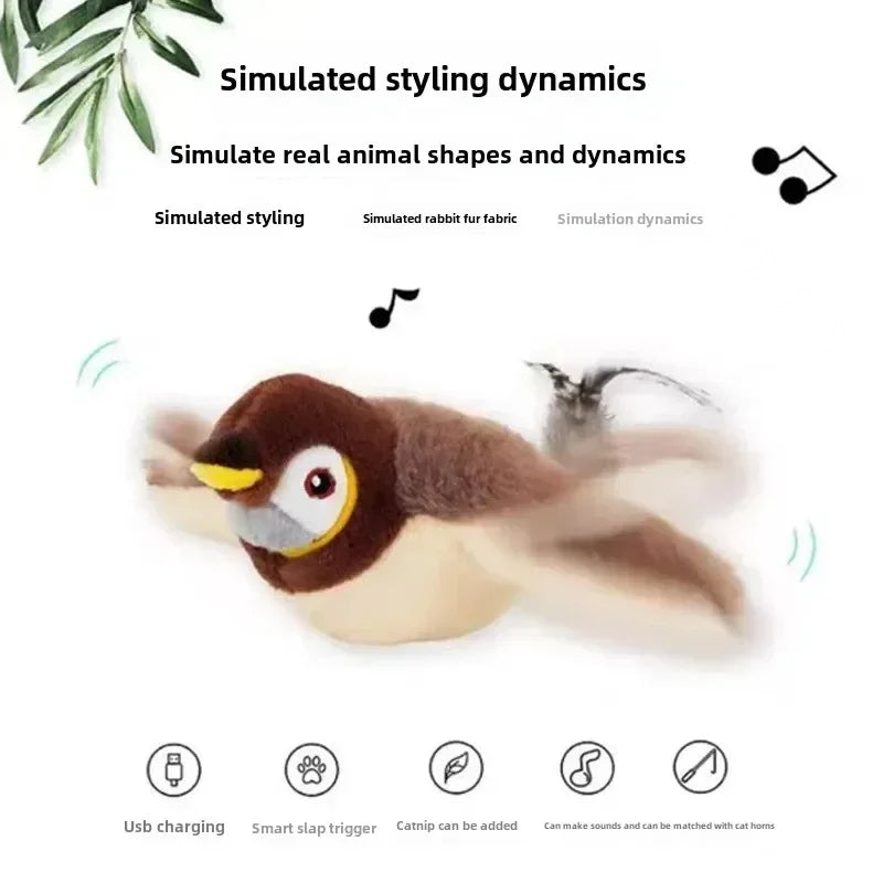 Pawfectly Electric Catnip Pat Bird Interactive Toy for Cats & Dogs 🐾🐦