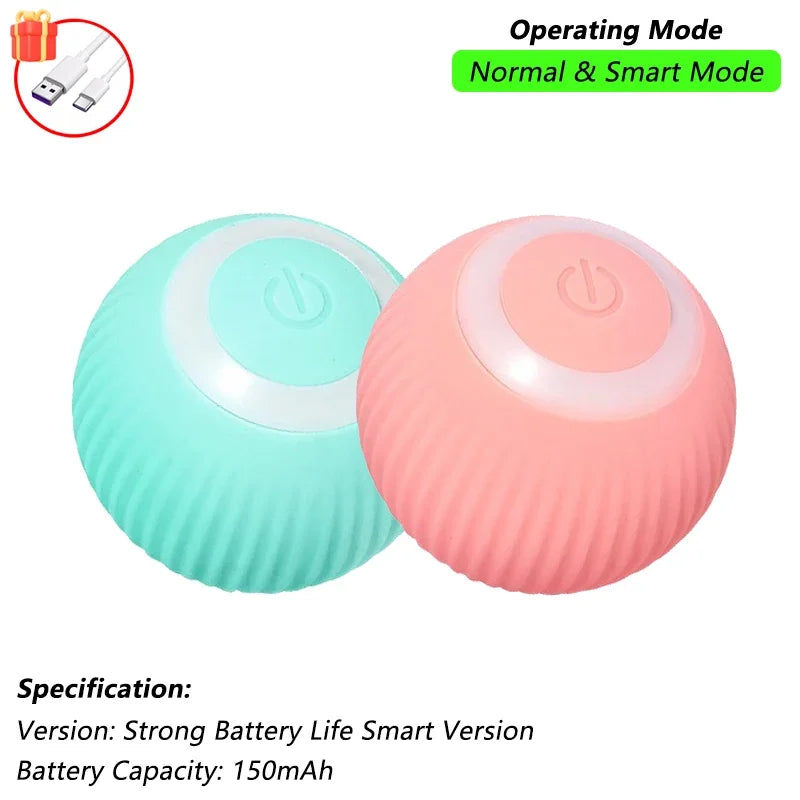 Pawfectly Smart Rolling Ball with Tail — Interactive Rechargeable Cat Toy 🐾🤖